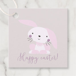 Cute Blush Pink Easter Bunny | Vrolijk Pasen Bedankjes Labels