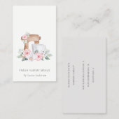 Cute Blush Pink Floral Cake Mixer Bakery Catering Visitekaartje (Voorkant / Achterkant)