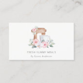 Cute Blush Pink Floral Cake Mixer Bakery Catering Visitekaartje (Voorkant)