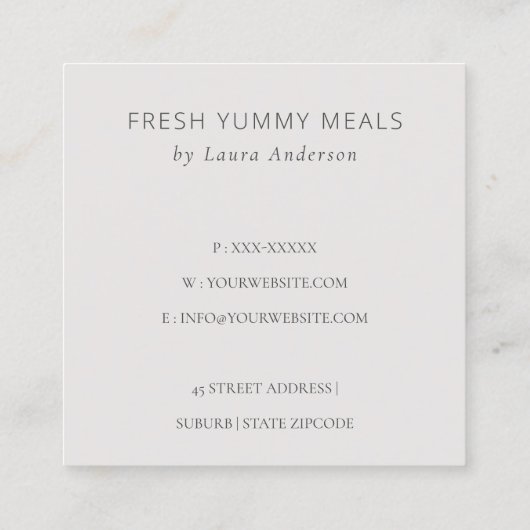 Cute Blush Pink Floral Cake Mixer Bakery Hartelijk Vierkante Visitekaartje (Achterkant)