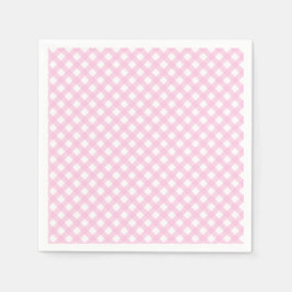 Cute Blush Pink Gingham Pattern Servet