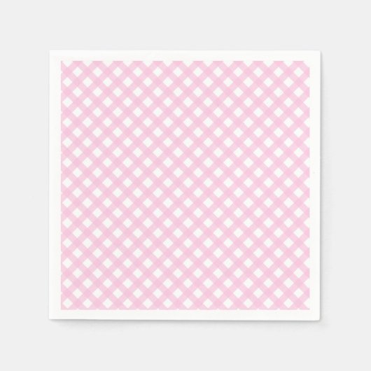 Cute Blush Pink Gingham Pattern Servet (Voorkant)