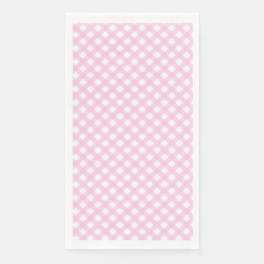 Cute Blush Pink Gingham Pattern Servet (Voorkant)