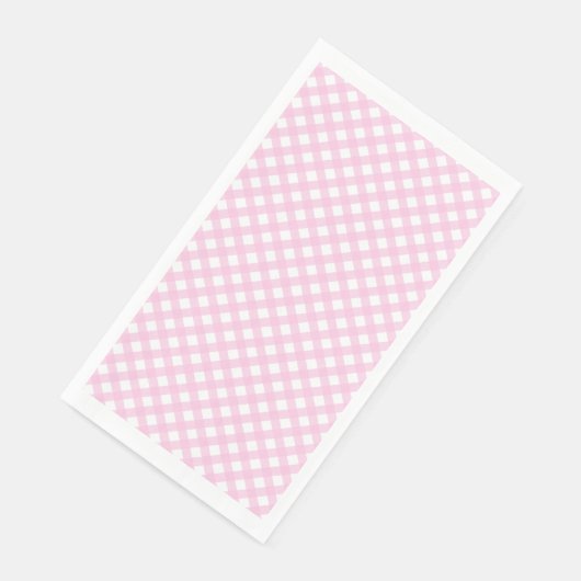 Cute Blush Pink Gingham Pattern Servet (Hoek)