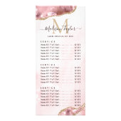 Cute Blush Pink Gold Glitter Agate Marble Monogram Reclamekaart (Voorkant)