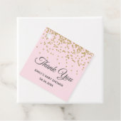 Cute Blush Pink Gold Glitter Dank u Baby shower Bedankjes Labels (In situ)