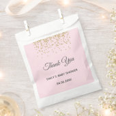 Cute Blush Pink Gold Glitter Dank u Baby shower Bedankzakje (Geknipt)