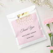 Cute Blush Pink Gold Glitter Dank u Baby shower Bedankzakje (Gezegeld)