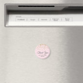 Cute Blush Pink Gold Glitter Dank u Baby shower Magneet (Insitu (Vaatwasser))