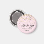 Cute Blush Pink Gold Glitter Dank u Baby shower Magneet (Voorkant / Achterkant)