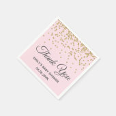 Cute Blush Pink Gold Glitter Dank u Baby shower Servet (Hoek)