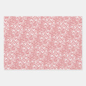 Cute Blush Pink Hearts Stripes Polka Dots Pattern Inpakpapier Vel (Voorkant)
