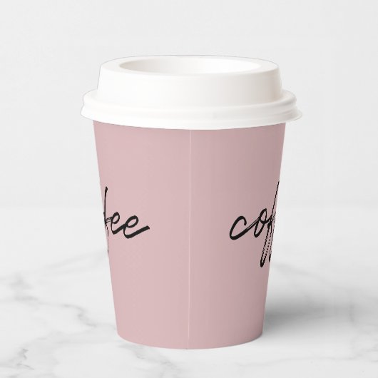 Cute Blush Pink "kop koffie" minimalistisch script Papieren Bekers (Rechts)