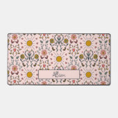 Cute Blush Pink Monogram Name Bureaumat (Voorkant)