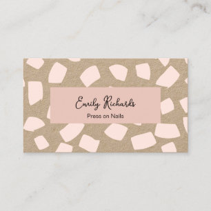 Cute Blush Pink Press in Nails Kraft Visitekaartje