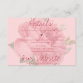Cute Blush Pink Rose Floral Onze huwelijksgegevens Informatiekaartje (Voorkant)