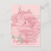 Cute Blush Pink Rose Floral Onze huwelijksgegevens Informatiekaartje (Voorkant)