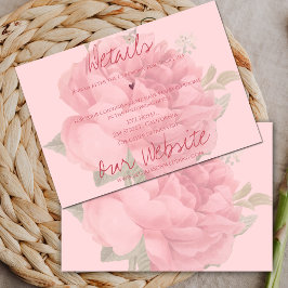 Cute Blush Pink Rose Floral Onze huwelijksgegevens Informatiekaartje