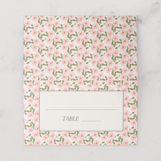 Cute Blush Pink Springtime Floral Plaatskaartje (Buitenkant ongevouwen)