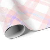 Cute Blush Pink Tartan Gepersonaliseerd Cadeaupapier (Rol Hoek)