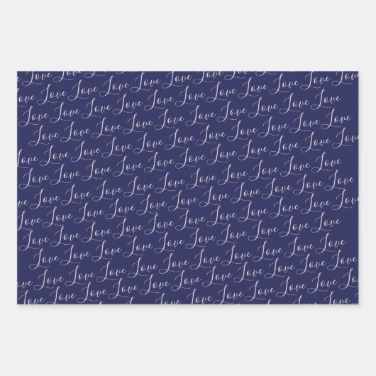 Cute Blush Pink Typography Hearts Valentijns Wrap Inpakpapier Vel (Voorkant 2)