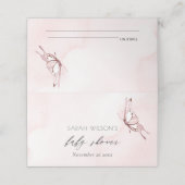 Cute Blush Pink Waterverf Butterfly Baby shower Plaatskaartje (Buitenkant ongevouwen)