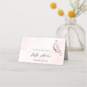 Cute Blush Pink Waterverf Butterfly Baby shower Plaatskaartje (Voorkant)