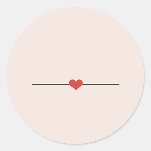 Cute blush roze blanco hart ronde sticker (Voorkant)