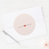 Cute blush roze blanco hart ronde sticker (Envelop)