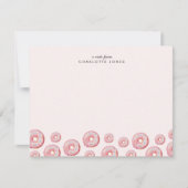 Cute Blush Roze Donut Thema Kinderbriefpapier  Notitiekaartje (Voorkant)