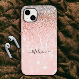 Cute blush roze faux Case-Mate iPhone 14 hoesje