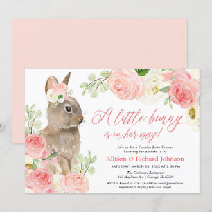 Cute Blush roze Paasbunny koppels baby shower Kaart