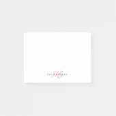 Cute Blush Roze penseel Script Two Monogram Initia Post-it® Notes (Voorkant)