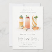 Cute Blush Sinaasappel Fruit Cocktail Pool Party I Bedankkaart (Voorkant)