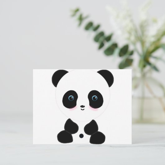 Cute Blushing Panda Beer Briefkaart (Staand voorkant)