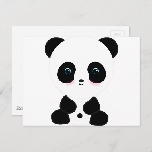 Cute Blushing Panda Beer Briefkaart (Voorkant / Achterkant)