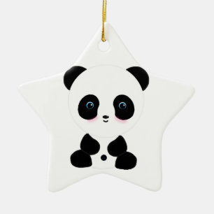 Cute Blushing Panda Beer Keramisch Ornament