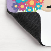 Cute Blushing Sheep Holding Flowers Novelty Muismat (Hoek)