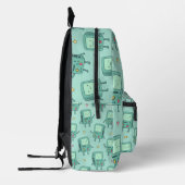 Cute BMO-Inspired Kawaii Mint Blue Backpack Bedrukte Rugzak (Links)