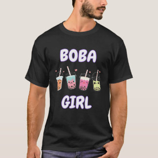 Cute Boba Girl Kawaii Bubble Tea Girls Tiener Kind T-shirt