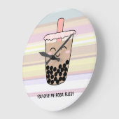 Cute Boba Milk Tea Pun Acrylwandklok Grote Klok (Hoek)