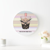 Cute Boba Milk Tea Pun Acrylwandklok Grote Klok (Huis)