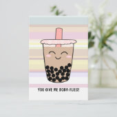 Cute Boba Milk Tea Pun Bedankkaart (Staand voorkant)