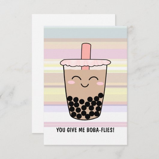 Cute Boba Milk Tea Pun Bedankkaart (Voorkant / Achterkant)