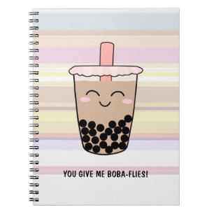 Cute Boba Milk Tea Pun-laptop Notitieboek