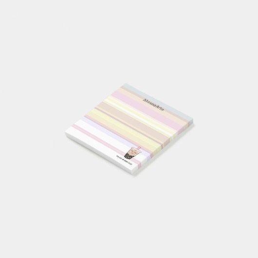 Cute Boba Milk Tea Pun Post-it Notes (Schuin)