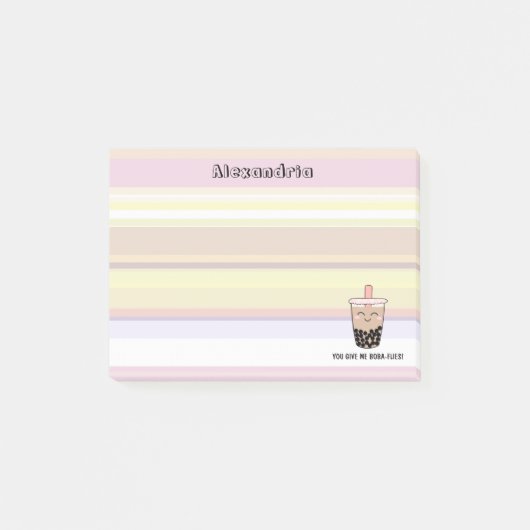 Cute Boba Milk Tea Pun Post-It Notes (Voorkant)