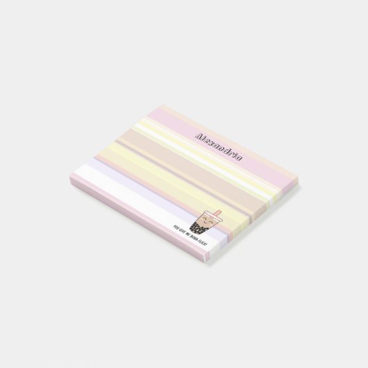 Cute Boba Milk Tea Pun Post-It Notes (Schuin)