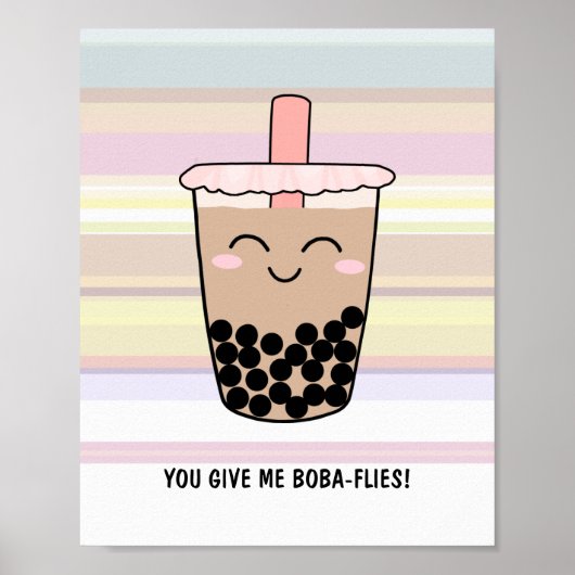 Cute Boba Milk Tea Pun Poster (Voorkant)