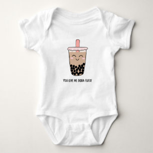 Cute Boba Milk Tea Pun Romper